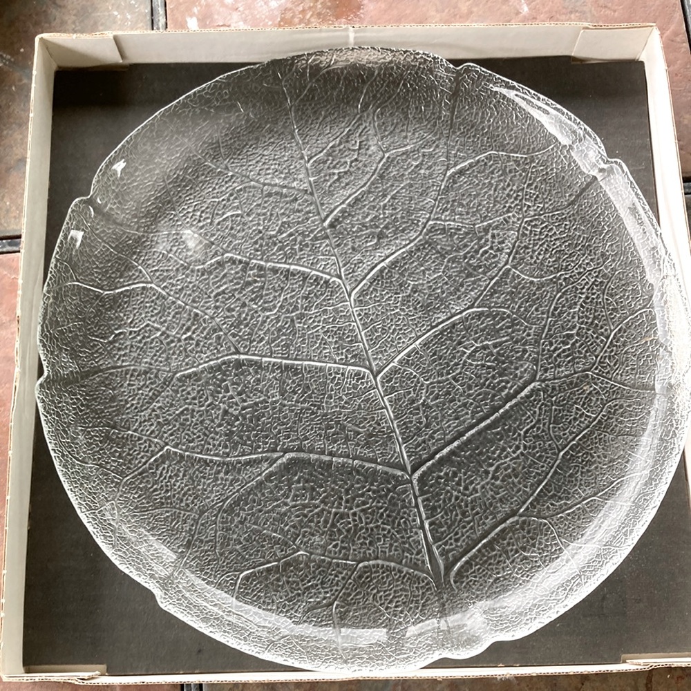 Unused, Vintage Glass Cake plate